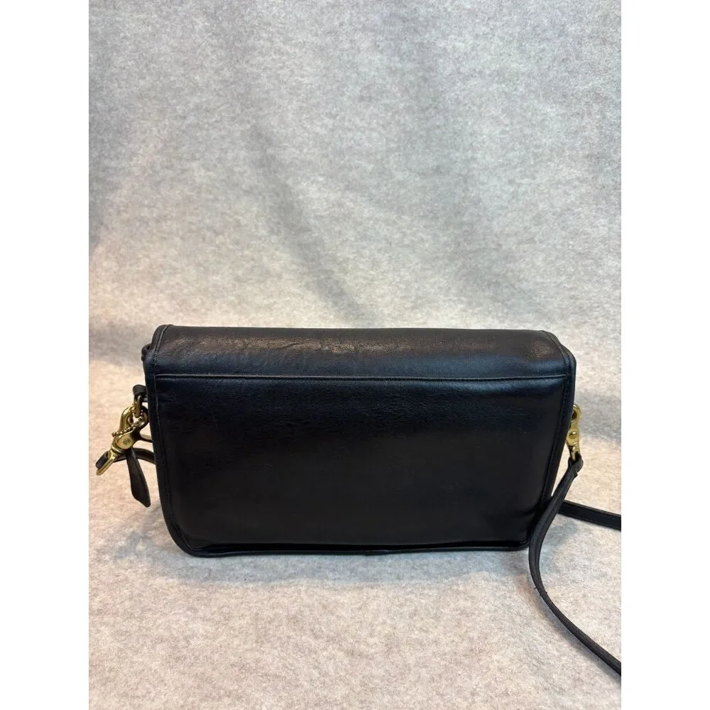 Vintage Pre-1994 Coach Black Leather Convertible Clutch